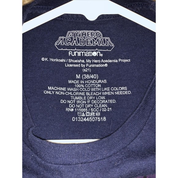Men's T-Shirt My Hero Academia Funimation Navy Blue Cotton - Picture 3 of 10